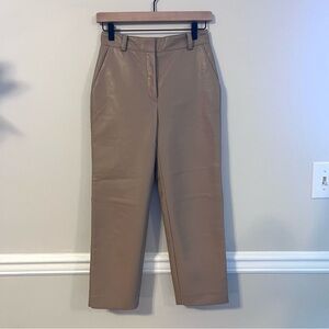 Aritzia Babaton Women’s Command Vegan Faux Leather Cropped Pants Size 4 Beige